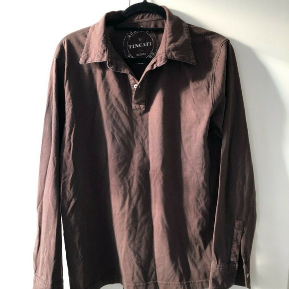 TINCATI Coffee Brown Polo Shirt Pullover, 100% Cotton (Italian), Size Medium - Picture 10 of 16